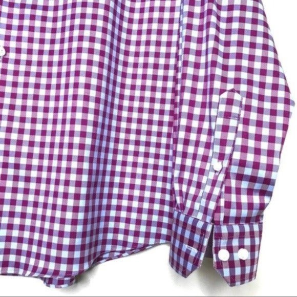 EGARA Purple Checked Button Down Casual Shirt XXL - Picture 3 of 6